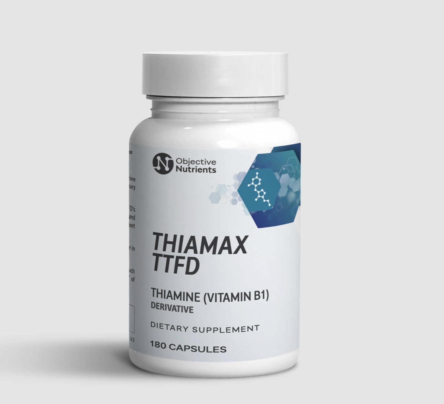Objective Nutrients Thiamax Vitamin B1 (Thiamine TTFD) - High Absorption, 100mg, 180 Capsules - görsel 1