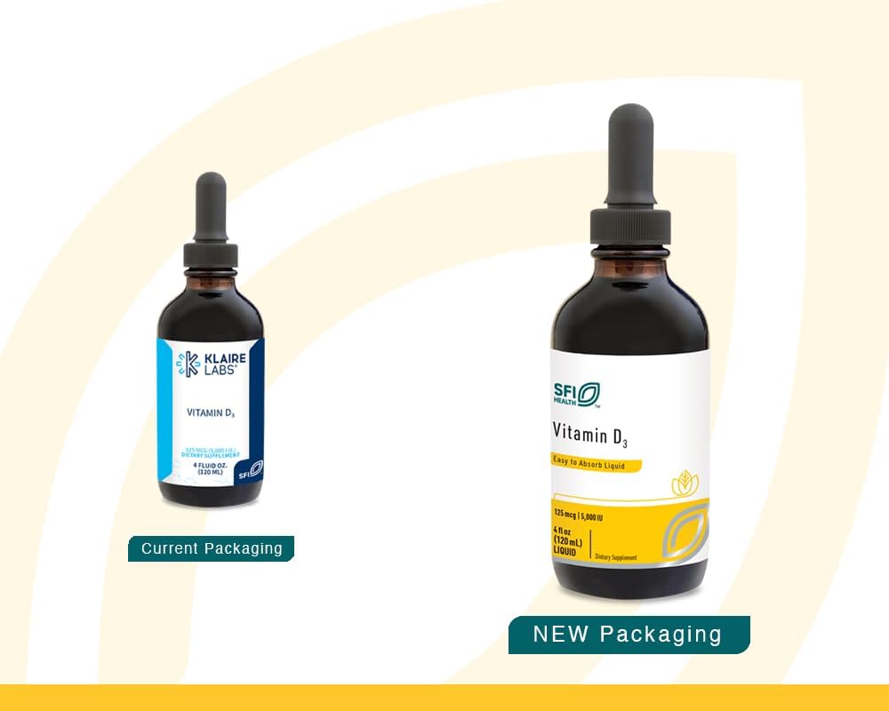 Klaire Labs Vitamin D3 Liquid Drops – High Potency 5000 IU in MCT Oil, 120ml - görsel 2