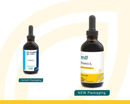 Klaire Labs Vitamin D3 Liquid Drops – High Potency 5000 IU in MCT Oil, 120ml