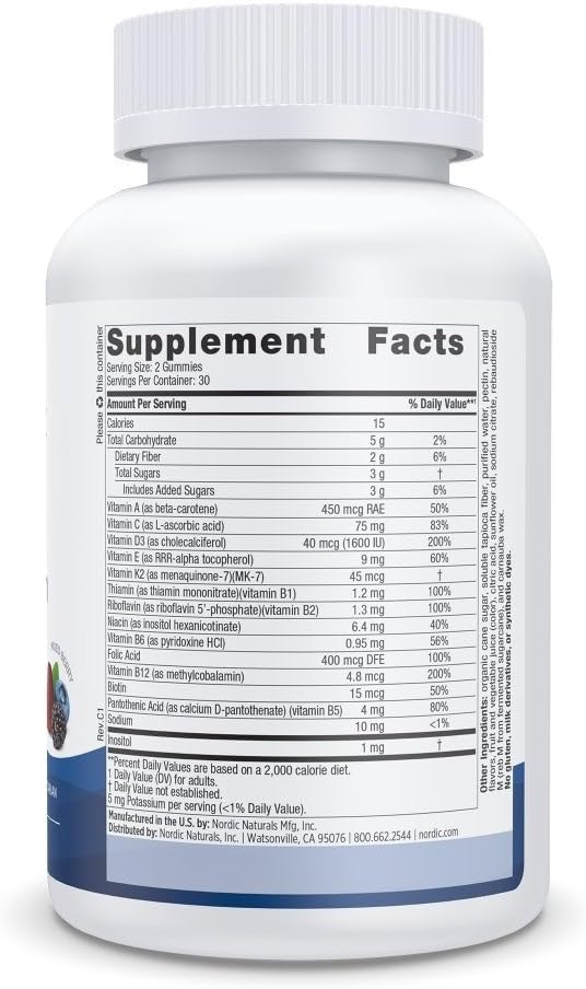 Nordic Naturals Men's Multivitamin Gummies, Mixed Berry - 60 Gummies (30 Servings) - görsel 2