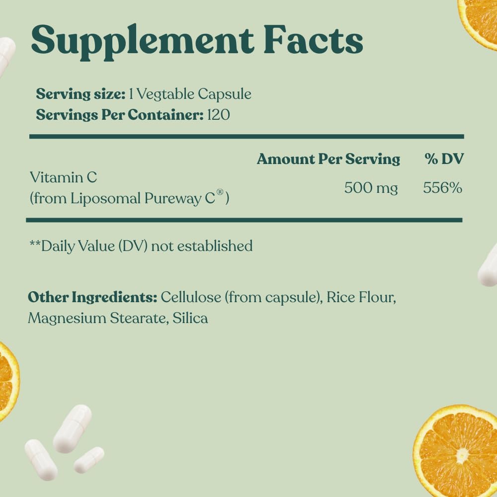 Florida Sunshine Liposomal Vitamin C 500mg - 120 Capsules - görsel 5