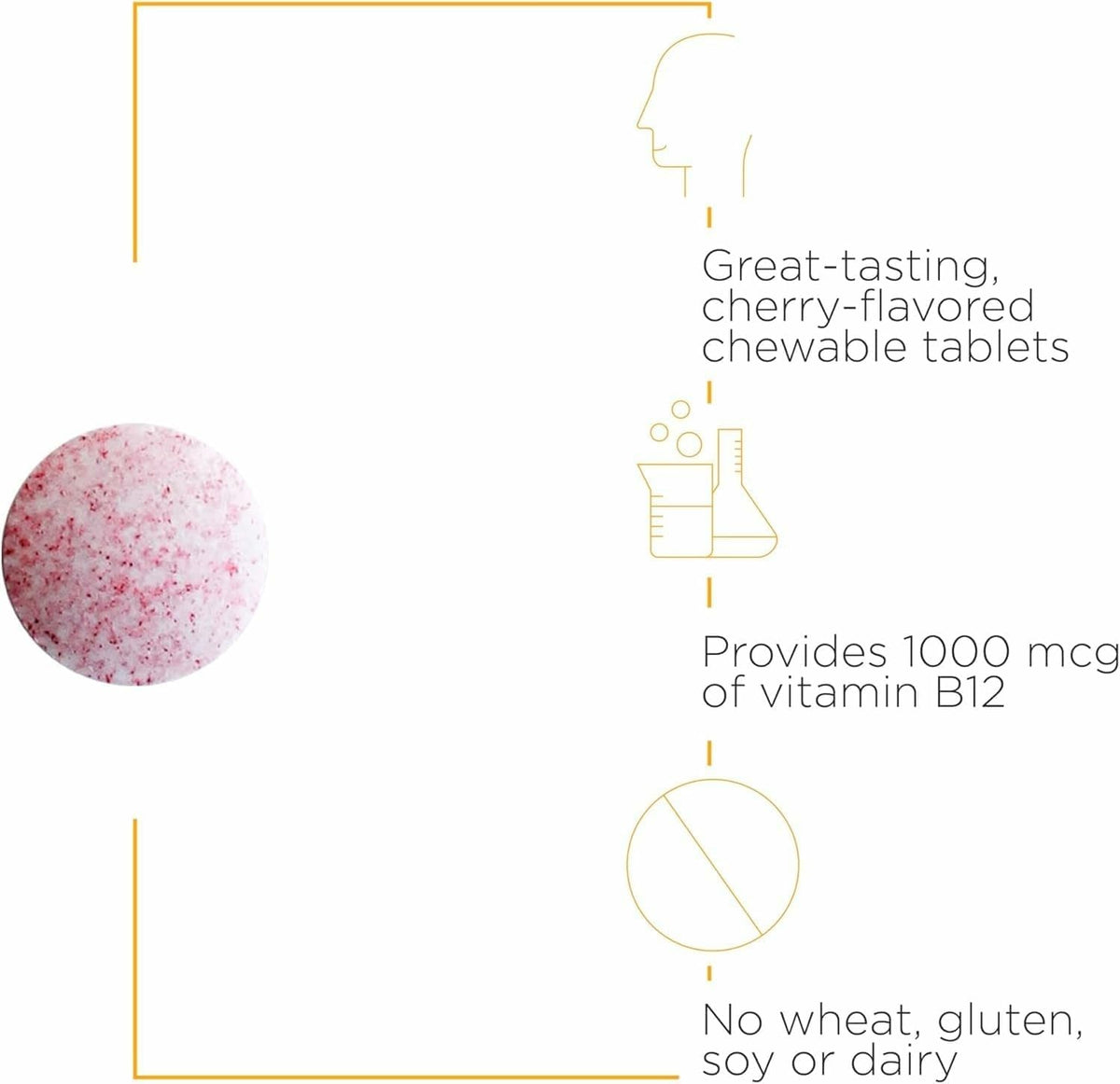 B12-Active Chewable Tablets – Methylcobalamin for Nerve Function - görsel 3