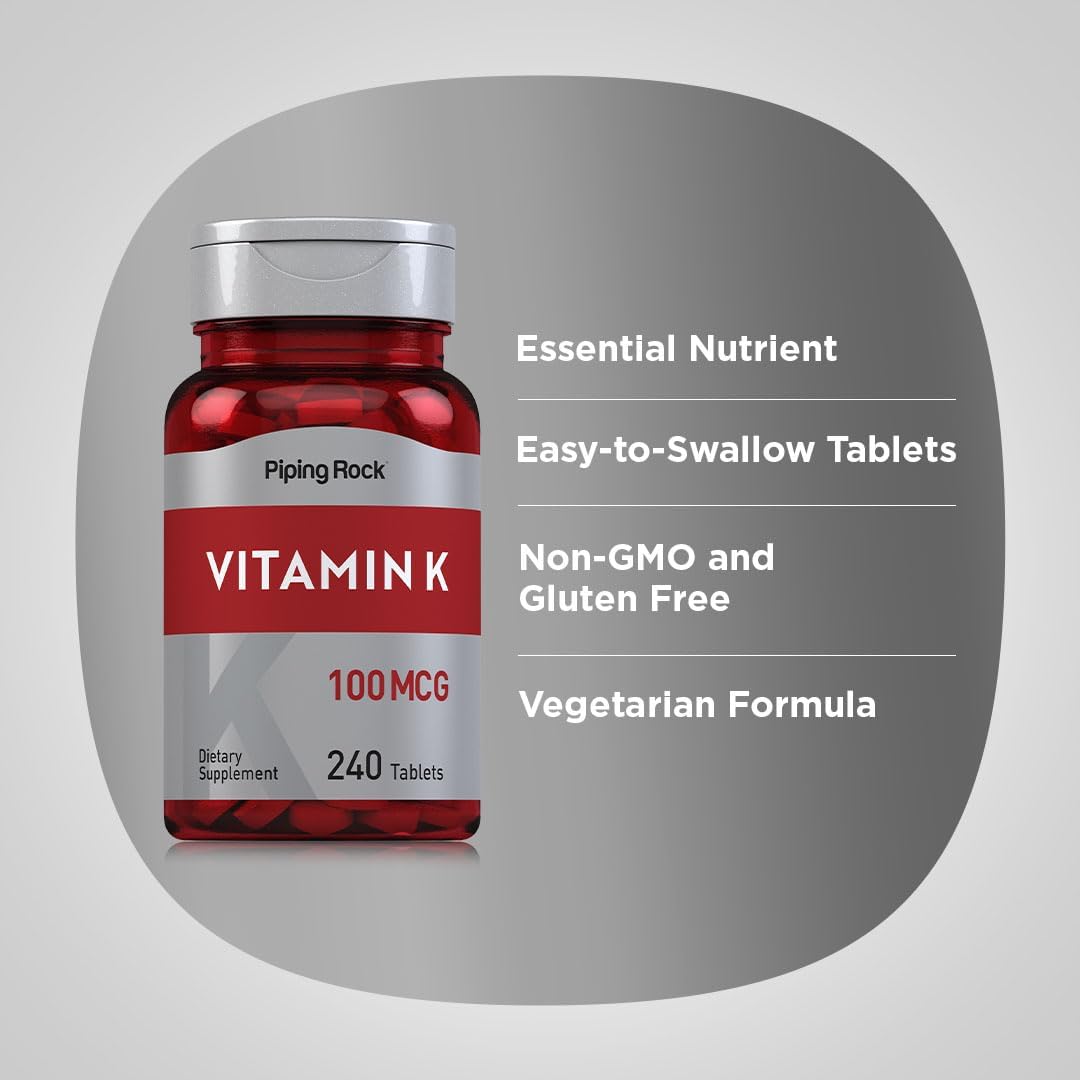 Piping Rock Vitamin K, 100 mcg, 240 Tablets - görsel 4