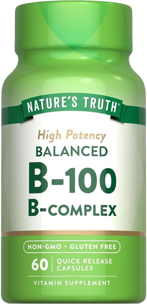 Nature's Truth High-Strength Balanced B-100 B-Complex, 60 Tablets (Pack of 3) - görsel 1