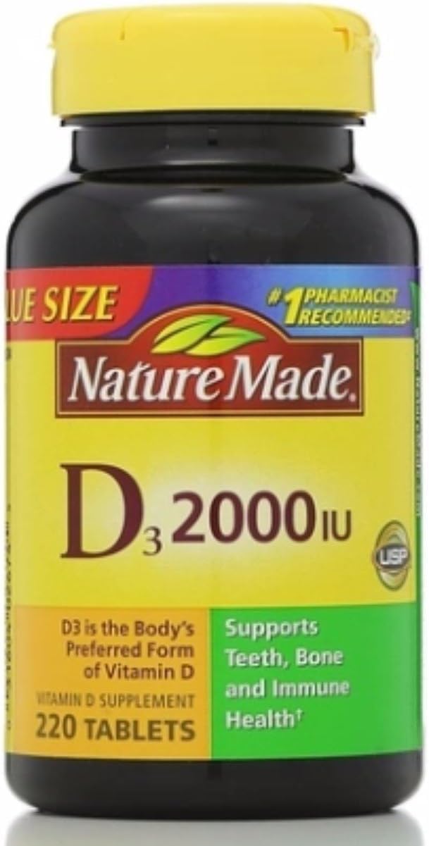 Nature Made D3 2000 IU Tablets (Pack of 2, 220 Tablets Each) - görsel 1