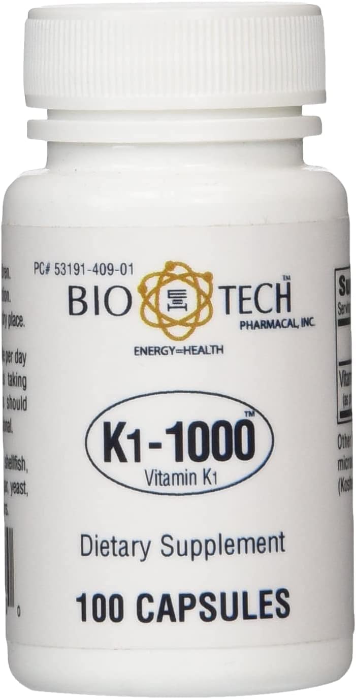 Bio-Tech K1-1000 (Vitamin K-1) 100 Capsules - görsel 1