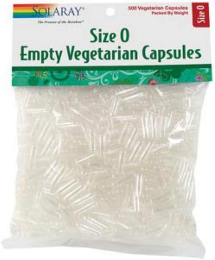 SOLARAY Empty Vegetarian Capsules, Size 0, 500 Count - görsel 1