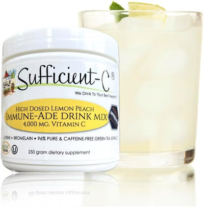 Sufficient-C 4,000mg High-Dose Vitamin C Lemon & Peach Drink Mix – 250g