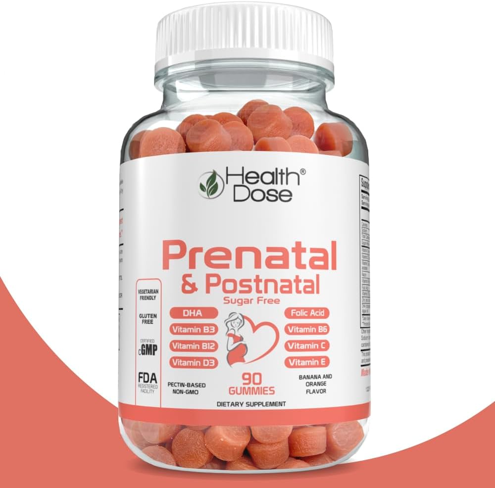 Health Dose Prenatal/Postnatal Complex Supplement - Vitamin B6, B12, C, Zinc - 90 Gummies - görsel 2