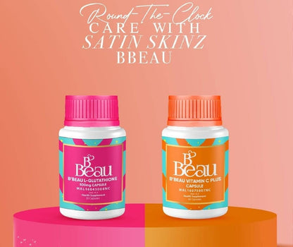 B'Beau L-Glutathione 500mg and Vitamin C Capsules – Two Pack for Antioxidant Skin Support