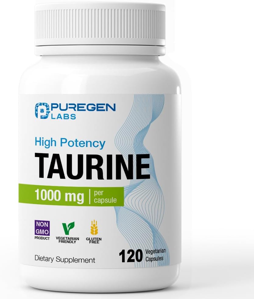Puregen Labs Taurine 1000mg | High Strength | 120 Vegetarian Capsules - görsel 1