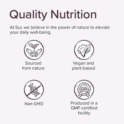 Sur Organic Beetroot Capsules 1000mg - Support Normal Circulation and Vitality - Nitric Oxide Superfood (120 Capsules)