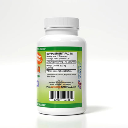 Sunshine Naturals Moringa Dietary Supplement – Immune Support, Energy, Antioxidant Superfood, 120 Capsules (Pack of 2)