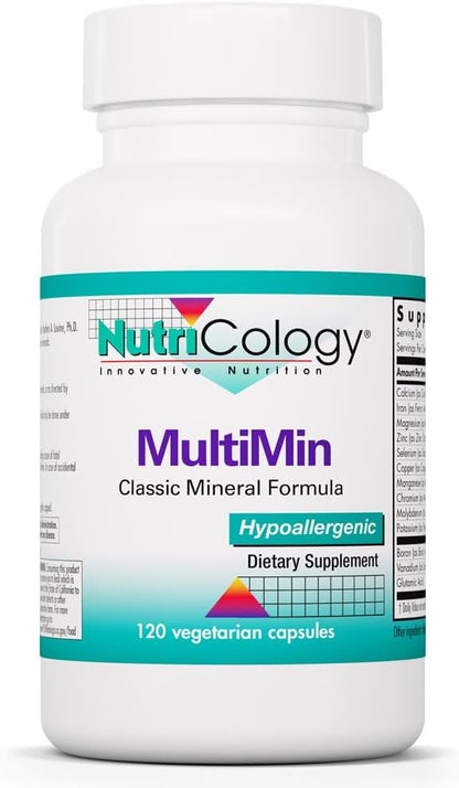 NutriCology MultiMin – Essential Mineral Blend with Macro, Trace & Ultra-Trace Minerals (120 Vegetarian Capsules)