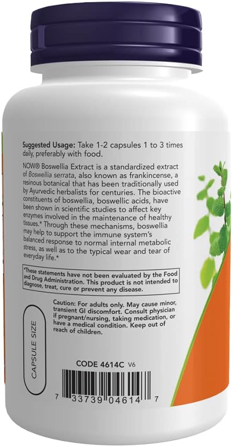 NOW Foods Boswellia Extract (250 mg, 120 Veg Capsules) - görsel 3