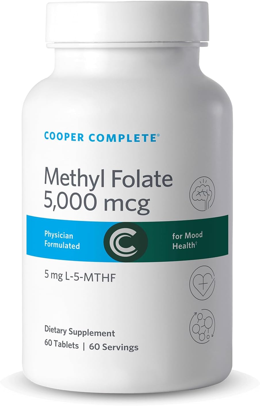 Cooper Complete L-5-MTHF Methylfolate 5 mg, 60 Capsules – Mood Support - görsel 1
