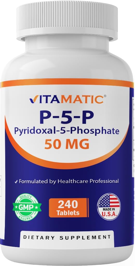 Vitamatic P5P 50 mg – Pyridoxal-5-Phosphate – Active Vitamin B6 – 240 Tablets - görsel 1