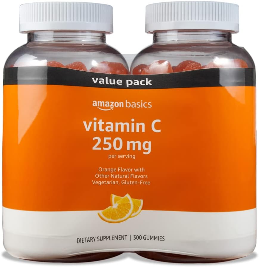 Amazon Basics Vitamin C Gummies, Sour Orange Flavour, 250 mg, 150 Count - görsel 6