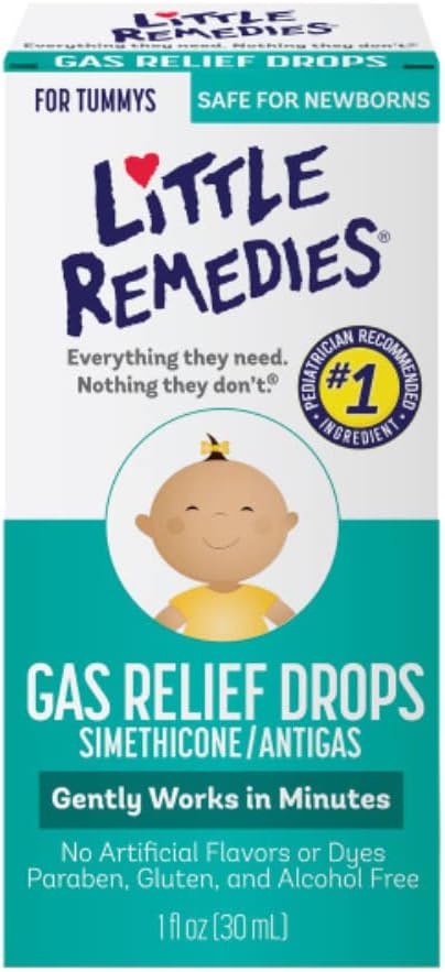 Little Remedies Gas Relief Drops, Natural Berry Flavour, Safe for Newborns, 1.0 Fl Oz (Pack of 6)