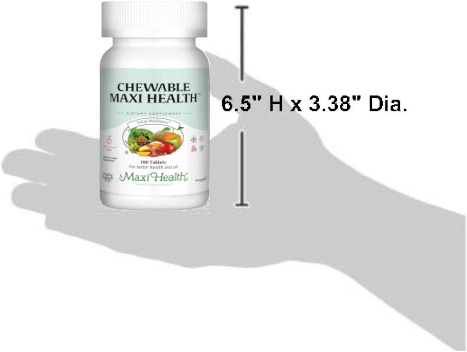 Maxi Health Chewable Multivitamin with Iron – Cherry Flavoured, 180 Tablets - görsel 9
