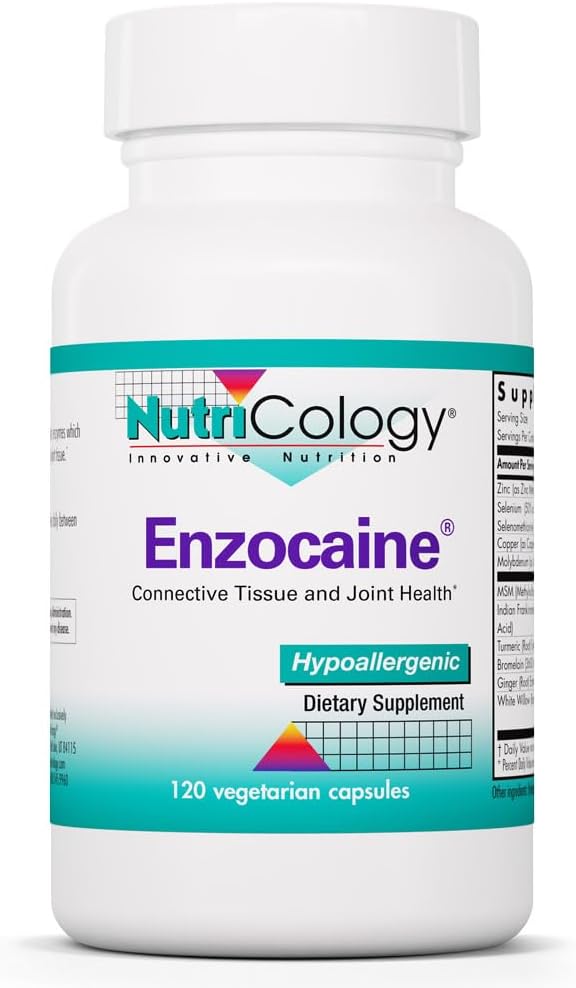 Nutricology Enzocaine - Proteolytic Enzyme Food Supplement for Connective Tissue & Structural Support - 120 Capsules - görsel 1