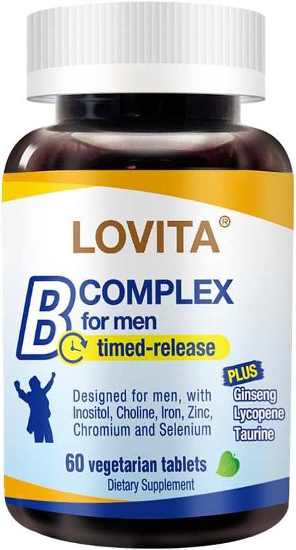 LOVITA Timed-Release B Complex for Men, 60 Vegetarian Tablets - görsel 1