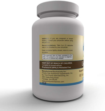 Priority One Vitamins Urgent Less - For Bladder and Prostate Wellbeing (60 Vegetarian Capsules)