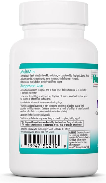 NutriCology MultiMin – Essential Mineral Blend with Macro, Trace & Ultra-Trace Minerals (120 Vegetarian Capsules)