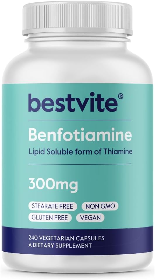 BESTVITE Benfotiamine 300mg - 120 Vegetarian Capsules - görsel 8