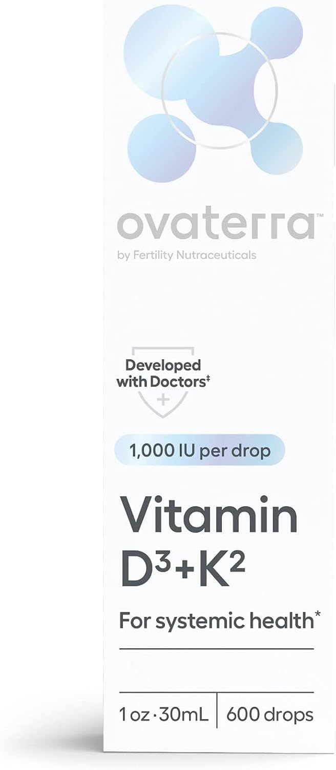 Ovaterra Vitamin D3 & K2 Liquid Drops - 1,000 IU D3 + 25 mcg K2 MK-7, Natural Lemon Flavour, 600 Drops (10-Month Supply) - görsel 1