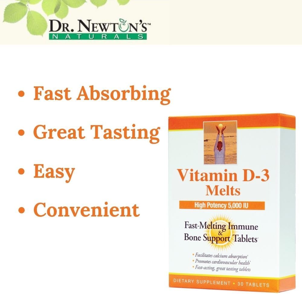 Dr. Newton's Naturals Vitamin D3 5000 IU Fast-Melting Tablets - 30 Tablets - görsel 5