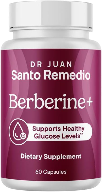 Santo Remedio Berberine, Dietary Supplement, Vegetarian, No Added Sugar, 60 Capsules