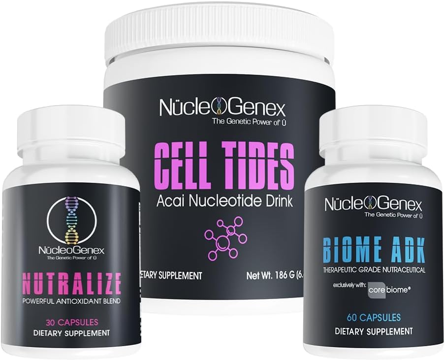 NucleOGenex Gut Health Triad Acai Flavour - Cell Tides, Nutralize and Biome ADK - Microbiome Support for Healthy Digestion and Wellness - görsel 1
