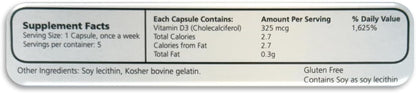 Maximum D3 13,000 IU Vitamin D3 Supplement – 5 Capsules (5-Week Supply)