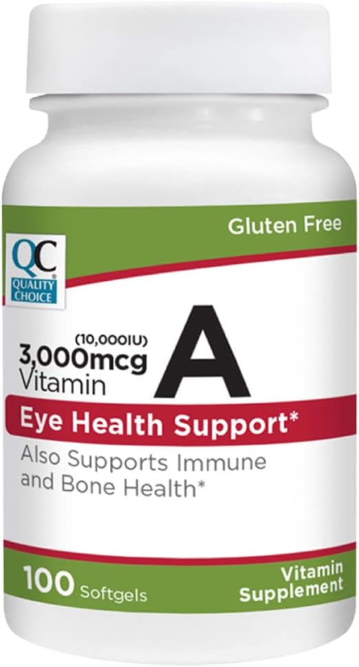 Quality Choice Vitamin A 3,000 mcg (10,000 IU) Softgels – 100 Softgels - görsel 1