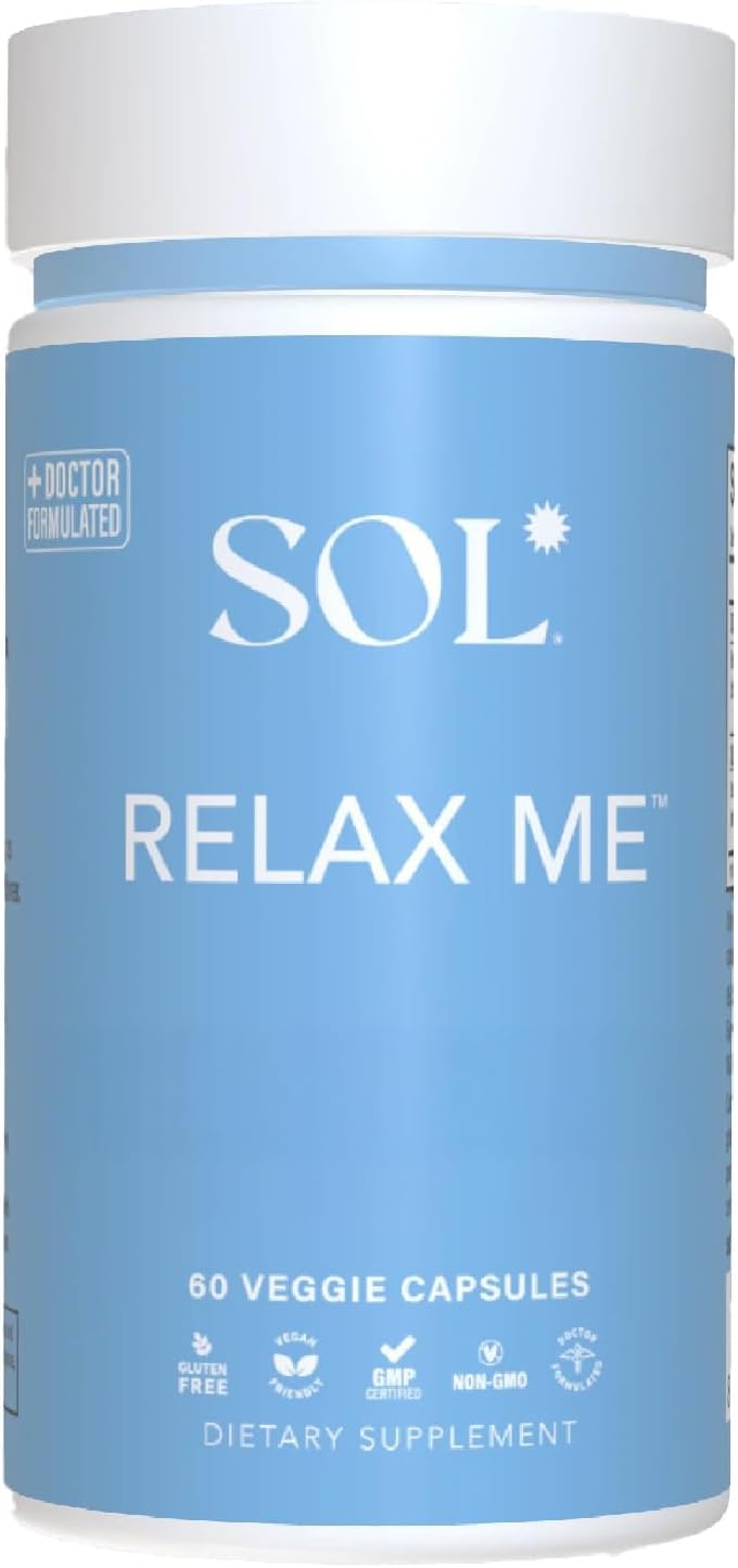 Relax Me - Natural Calming Relief for Stress, Tension and Worry - Supports Mood, Relaxes the Mind and Body - Non-Drowsy - 60 Vegetarian Capsules - görsel 1