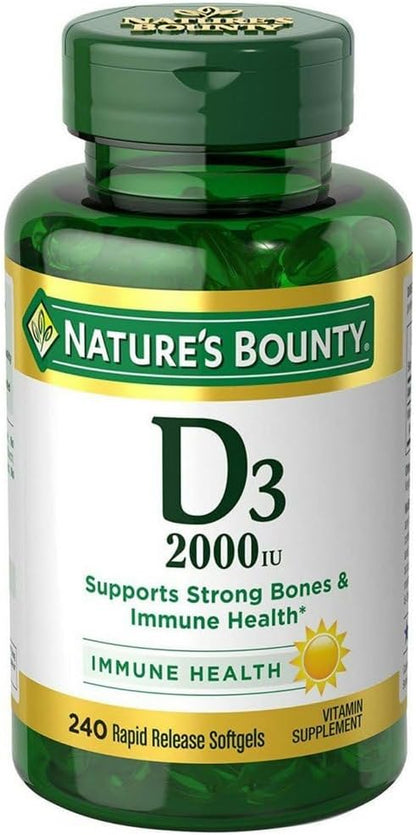 Nature's Bounty D3 2000 IU, 240 Softgels (Pack of 3)