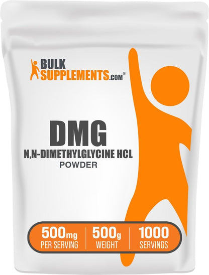 BulkSupplements.com DMG Powder - as N,N-Dimethylglycine HCl, DMG Supplement - Gluten-free, 500mg per Serving, 500g (Pack of 1)