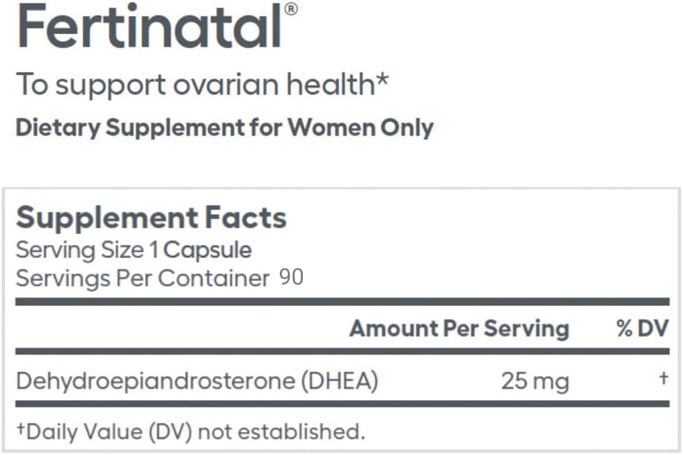 Fertinatal Micronised DHEA Female Natural Plant-Based Fertility Supplement 90-25mg Capsules - görsel 2