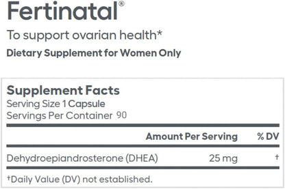 Fertinatal Micronised DHEA Female Natural Plant-Based Fertility Supplement 90-25mg Capsules