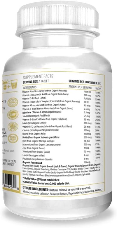 ACTIF Multivitamin for Women Age 30+ with 30 Organic Vitamins and Organic Herbs, Non-GMO, Made in USA, 2-Month Supply - görsel 2