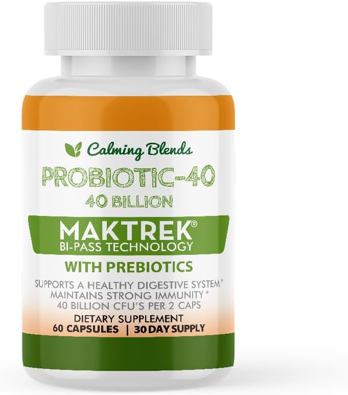 CALMING BLENDS Probiotic - 40 Billion CFU, Bi-Pass Delivery System, 60 Vegetable Capsules - görsel 1