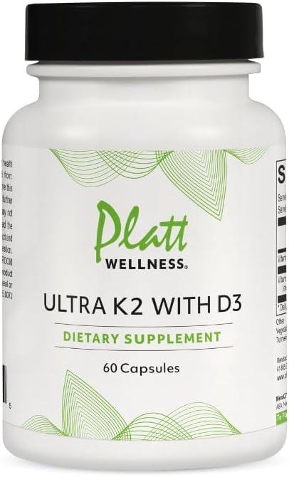 Platt Wellness Ultra K2 with D3 – Vitamin K2 (MK-7) + Vitamin D3 Supplement – 60 Capsules - görsel 1