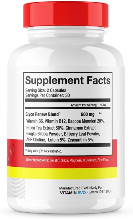 (3 Pack) Glyco Renew Blood Support Supplement - GlycoRenew Pills Original Formula Glycogen Clean Advanced Extra Strength, Glycol Renewal Capsules Renewed Natural Ingredients (180 Capsules) - görsel 3