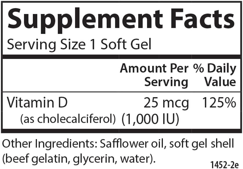 Carlson Vitamin D3, 1000 IU, 250 Softgels - görsel 4