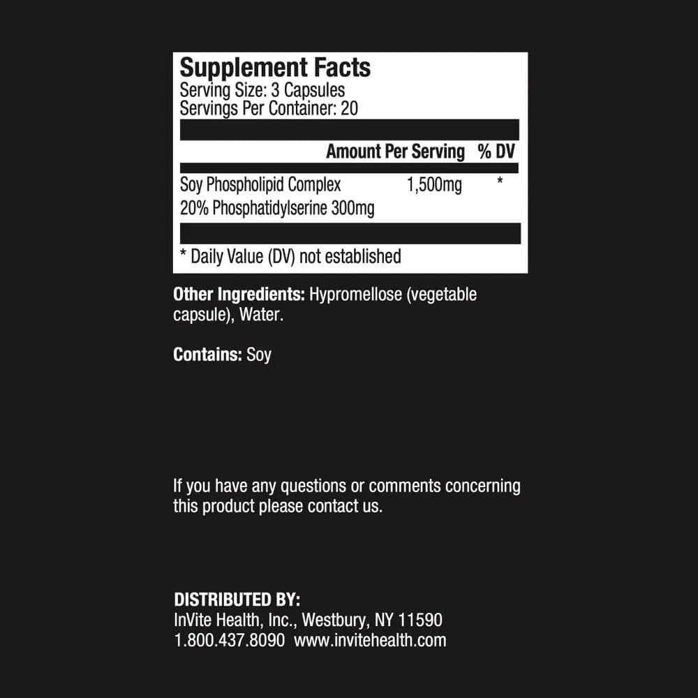 Invite Health Phosphatidylserine 100 mg - Supports Memory and Cognitive Function, Including Concentration and Focus - 60 Liquid-Filled Vegetarian Capsules - görsel 2