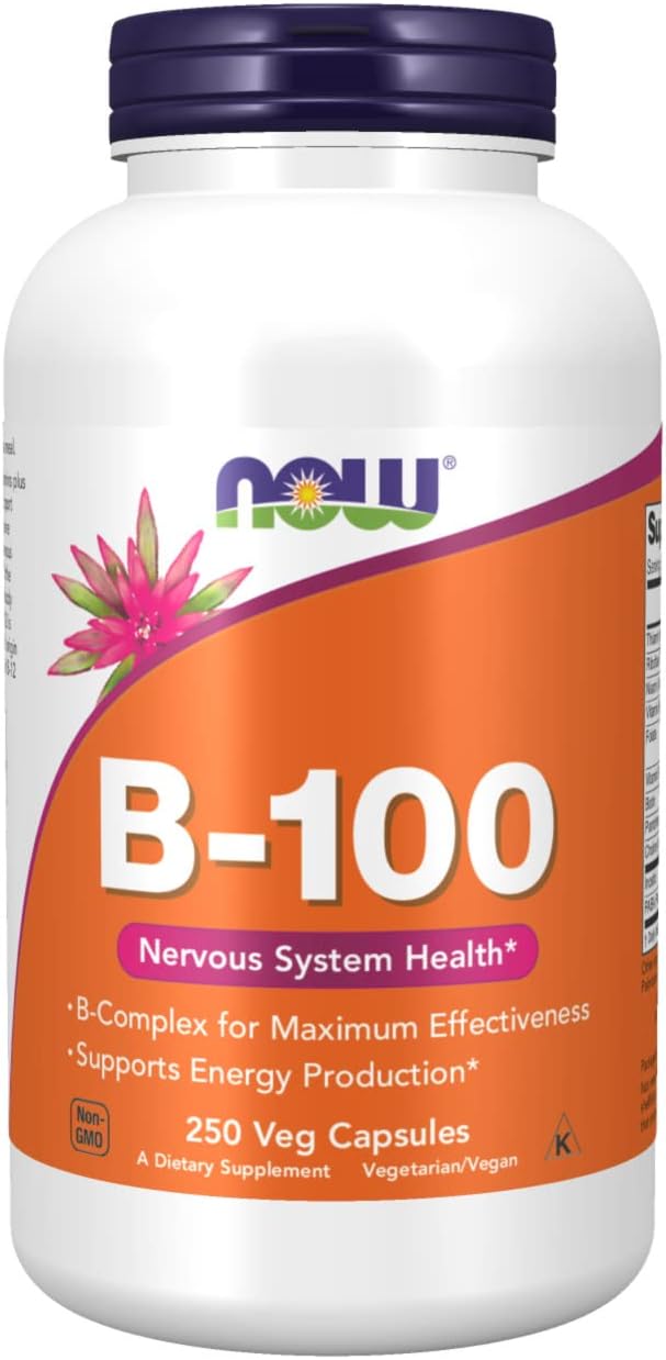 NOW Foods B-100 B-Complex, 250 Capsules (Pack of 2) - görsel 1