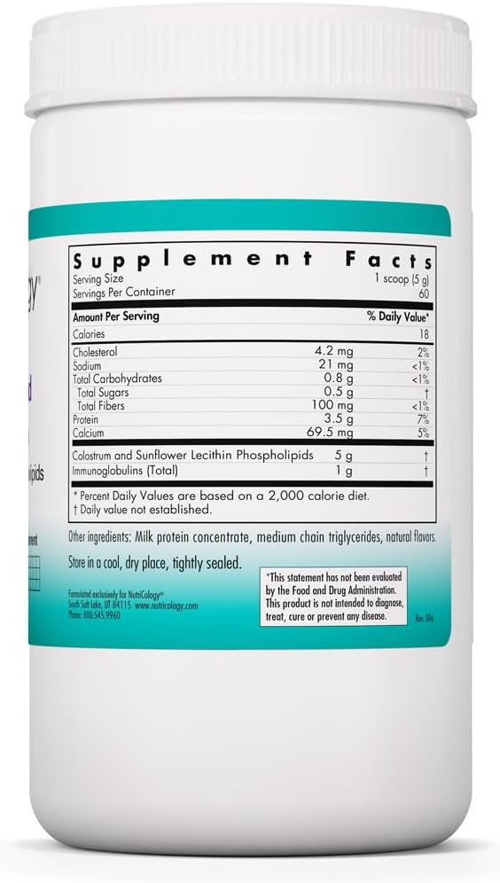 Allergy Research Group NutriCology Phospholipid Colostrum Powder – Bovine Colostrum Supplement – Immune and Gut Health Support – Hypoallergenic – 60 Servings - görsel 2
