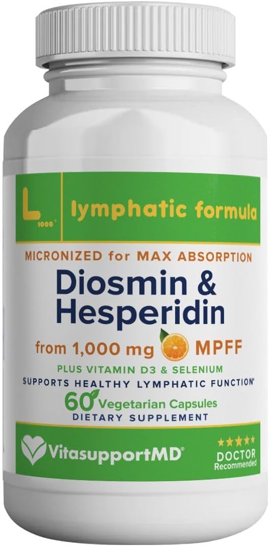 VITASUPPORTMD Lymphatic Formula – Diosmin & Hesperidin 1000mg with Selenium and Vitamin D3, 60 Capsules - görsel 1