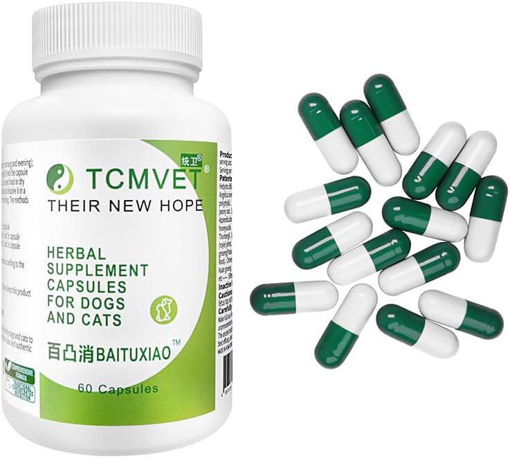 Baituxiao Herbal Supplement for Dogs and Cats Lumps, Bumps, Lipoma with Dissolve Formula, Immune Support (Chinese Edition) – 60 Capsules - görsel 3